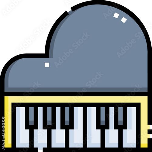 piano Illustration on a white background    