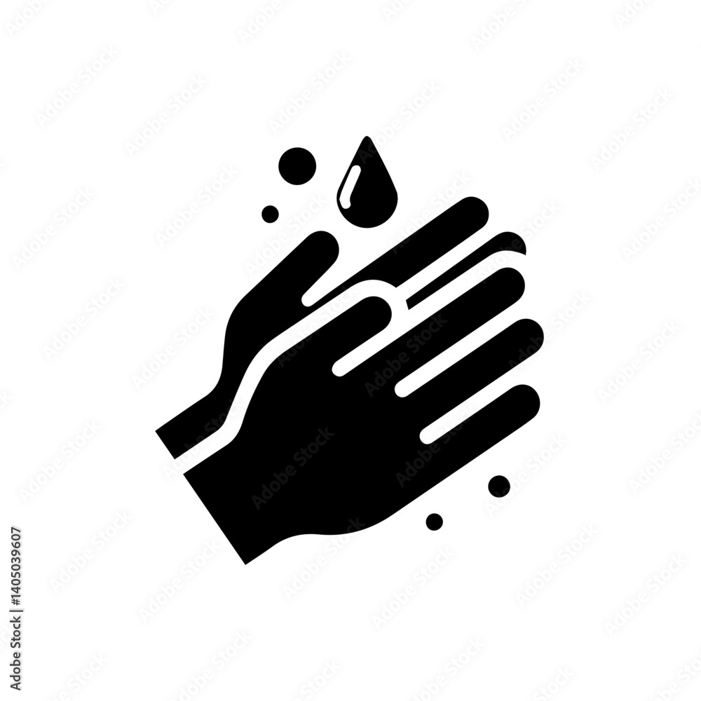 Fototapeta premium Hand washing icon with transparent background