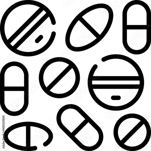 pills Illustration on a white background    