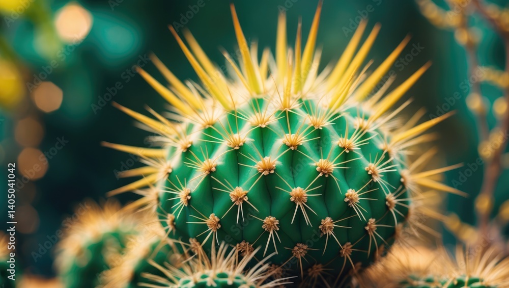 Fototapeta premium Detailed view of succulents and cactus foliage for indoor gardening