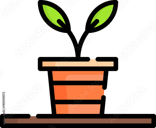 plant pot Illustration on a white background     