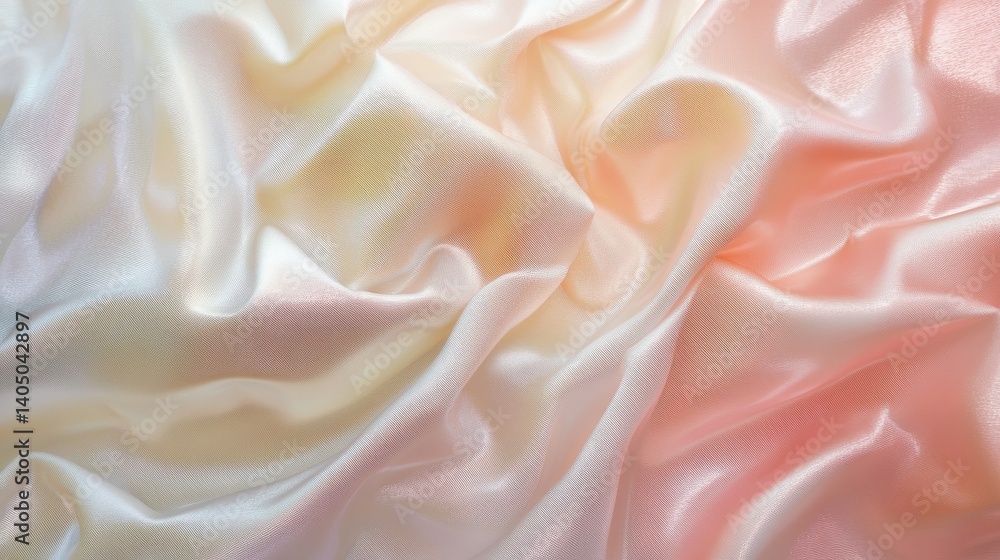 Obraz premium Iridescent abstraction on soft plastic surface showcases a shimmering gradient with pastel tones under soft lighting