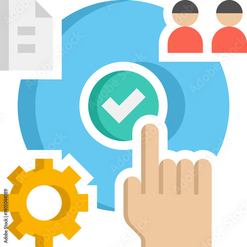 QA Illustration on a white background   
