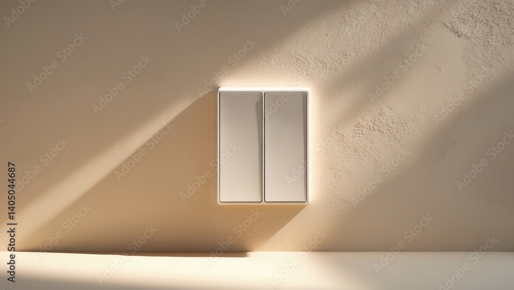 Detailed view of a white light switch with a textured backdrop. Room for text. Detailed view of a white light switch with a textured backdrop. Room for text.