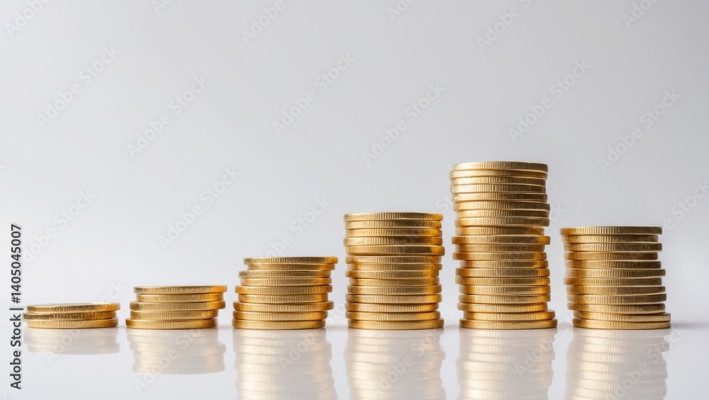 Background featuring isolated gold coins. Background featuring isolated gold coins.