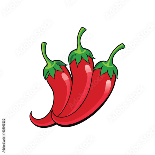 Red pepper on vector art illustration