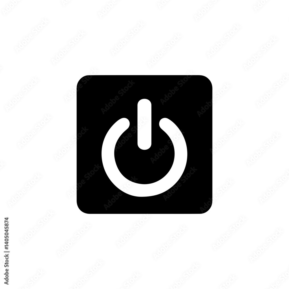 Power up button icon with transparent background