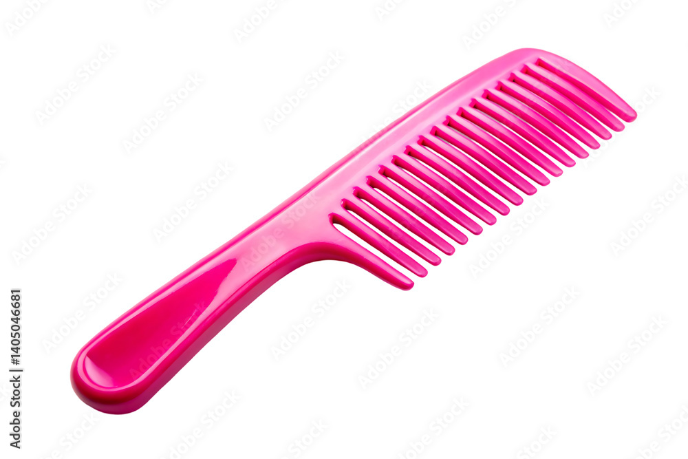 Pink Wide-Tooth Comb isolated on white background. Stylish Hair Detangling Tool for Smooth Styling . Pink comb illustration on white Pink Wide-Tooth Comb isolated on white background. Stylish Hair Detangling Tool for Smooth Styling . Pink comb illustration on white