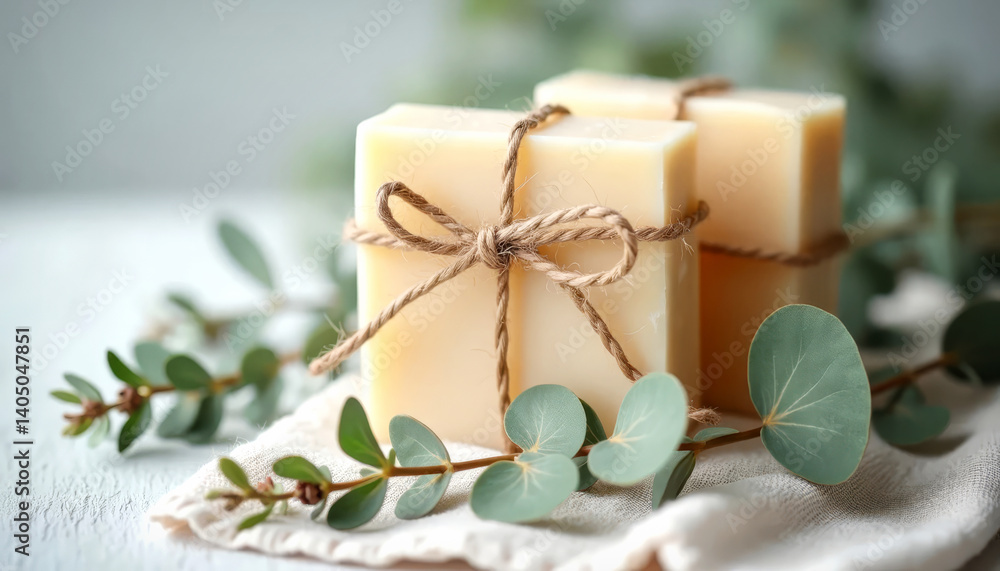 Eucalyptus soap bars. A useful skin care product with soothing properties.