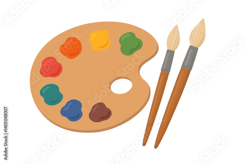 palette with brushes