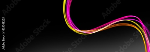 Horizontal abstract Web Banner design header with line light and black background for website design social media cover ads banner flyer invitation