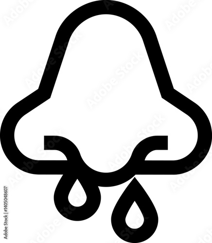 runny nose Illustration on a white background     