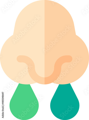 runny nose Illustration on a white background     