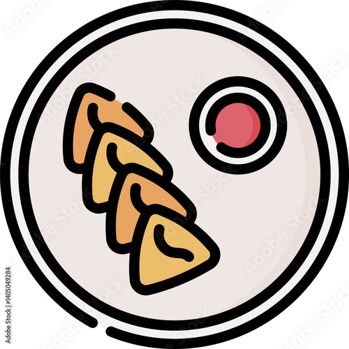samosa Illustration on a white background   