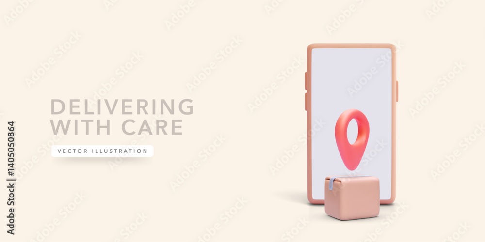 Delivery Tracking And Logistics Concept With Smartphone, Location Pin, And Cardboard Box. Clean Minimal 3D Design For Ecommerce, Courier, And Shipping Apps. Vector Illustration. Delivery Tracking And Logistics Concept With Smartphone, Location Pin, And Cardboard Box. Clean Minimal 3D Design For Ecommerce, Courier, And Shipping Apps. Vector Illustration.