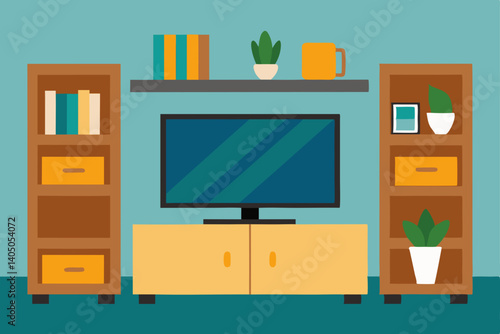 living room with tv