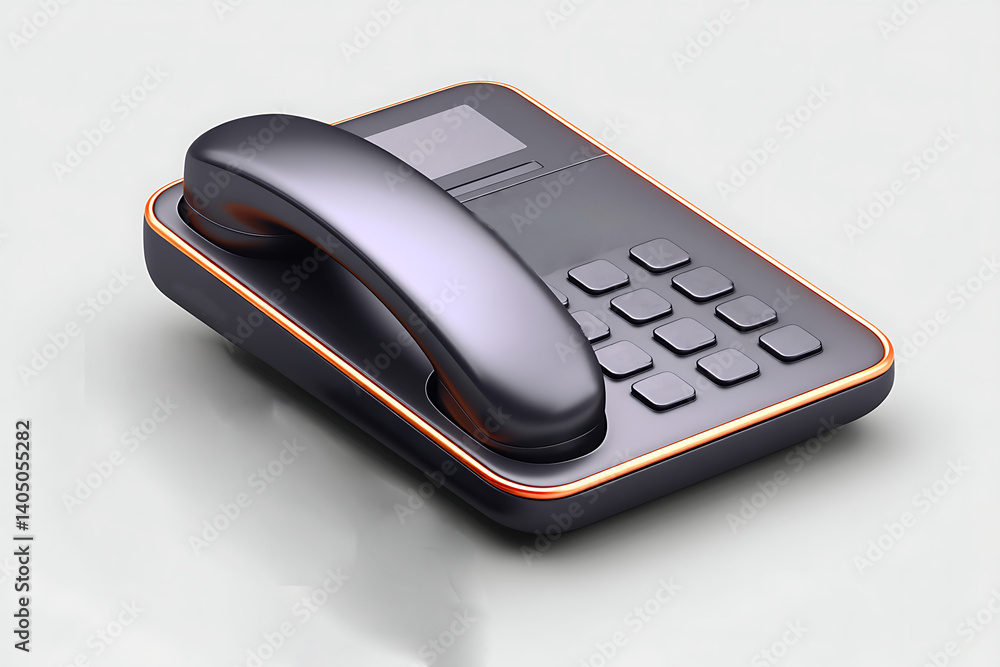 3d modern telephone with LCD screen and numerical keypad, isolated on a neutral background. 3d modern telephone with LCD screen and numerical keypad, isolated on a neutral background.