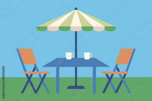 table and chairs on the beach