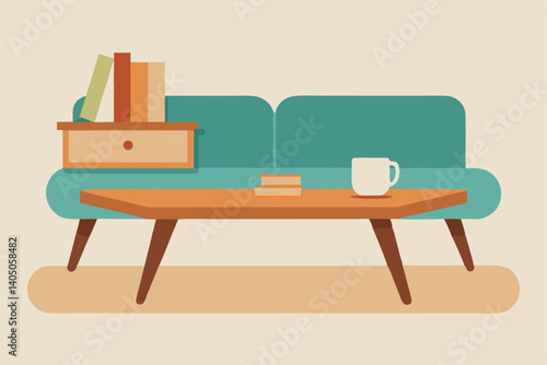 interior of a room with a table