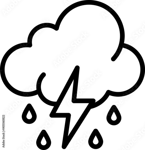 Thunderstorm Vector Icon Stock Illustration