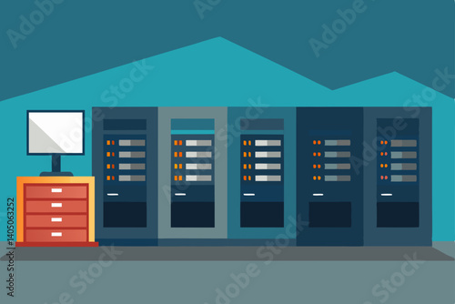 vector illustration of modern building