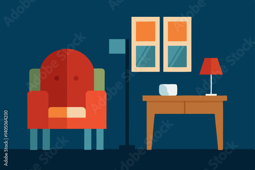 interior of a room with a chair