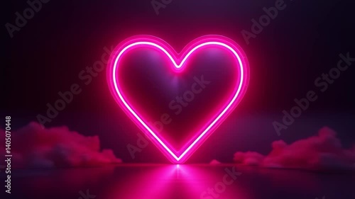 Hot pink neon heart