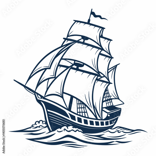 sailing ship vector illustration