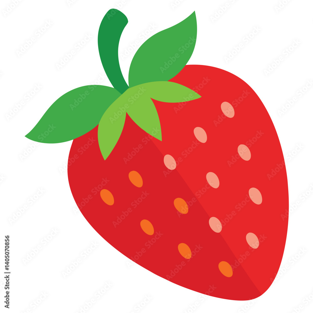 Obraz premium Ripe strawberry icon with realistic color details and white backdrop