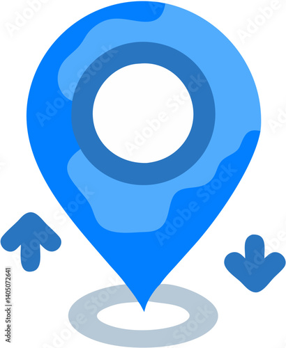 Synchronized Location: Blue Sync Marker Pinpoint GPS Navigation App Interface Design Element ui ux  