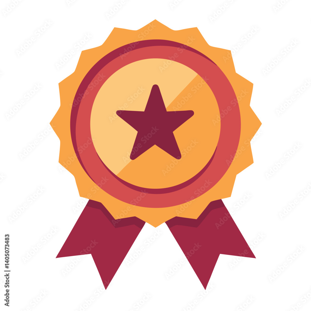 Winning badge design with ribbon, medal, and rating icons Winning badge design with ribbon, medal, and rating icons