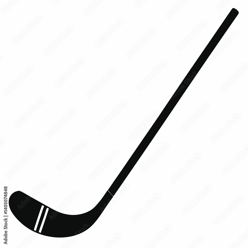 Naklejka premium Hockey stick vector silhouette black on white background