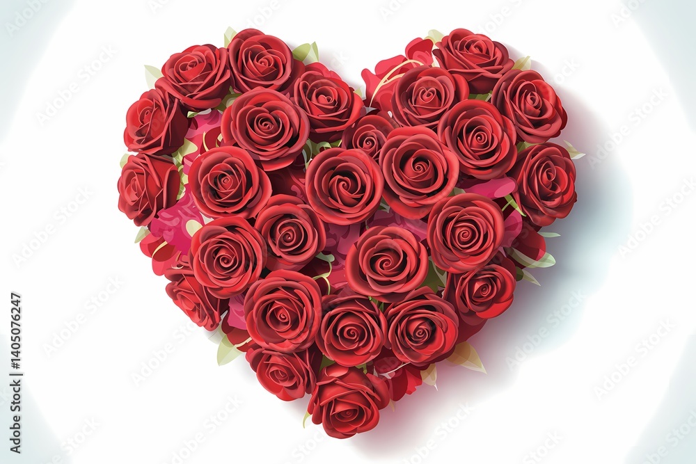 Red Rose Heart: A vibrant heart composed of numerous red roses, symbolizing love and passion, creating a visually stunning floral arrangement perfect for expressing affection and romance. Red Rose Heart: A vibrant heart composed of numerous red roses, symbolizing love and passion, creating a visually stunning floral arrangement perfect for expressing affection and romance.
