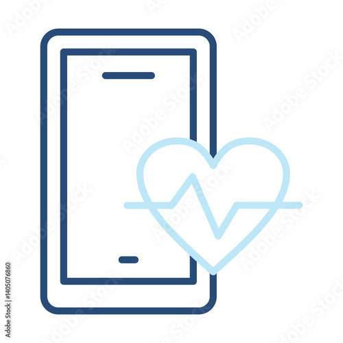Ehealth Icon Two Color Outline Style. Vector Illustration For Graphic Design
