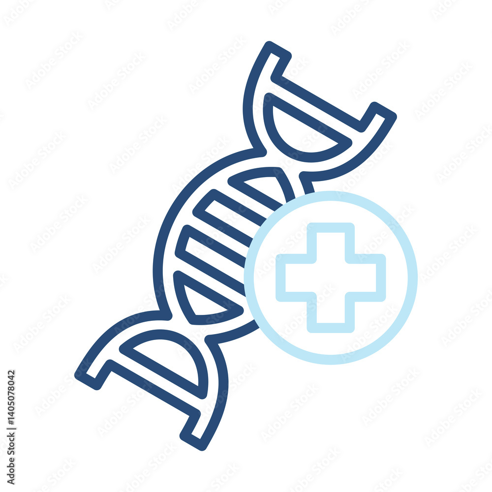 Obraz premium Biomedicine Icon Two Color Outline Style. Vector Illustration For Graphic Design