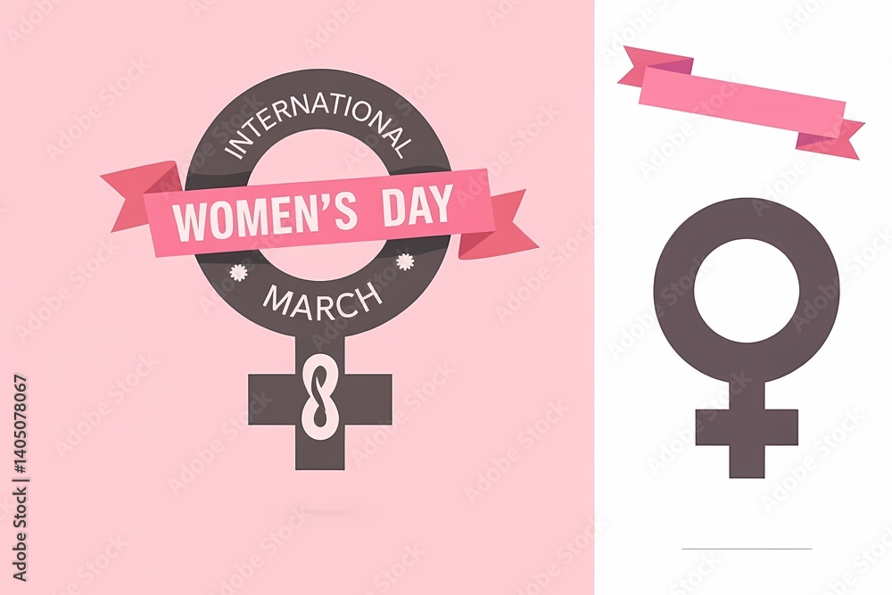 Embracing Women's Day: A minimalist emblem of International Women's Day, featuring the iconic female symbol, celebrates empowerment, solidarity, and the strength of women everywhere. Embracing Women's Day: A minimalist emblem of International Women's Day, featuring the iconic female symbol, celebrates empowerment, solidarity, and the strength of women everywhere.