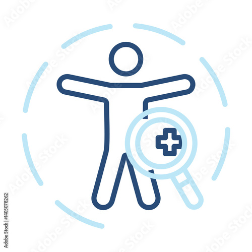Body Check Icon Two Color Outline Style. Vector Illustration For Graphic Design