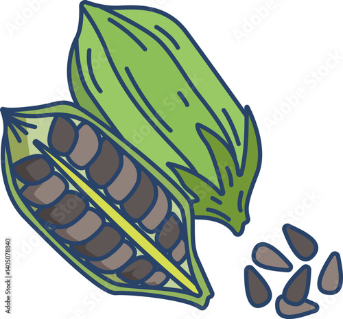 sesame Illustration on a white background    
