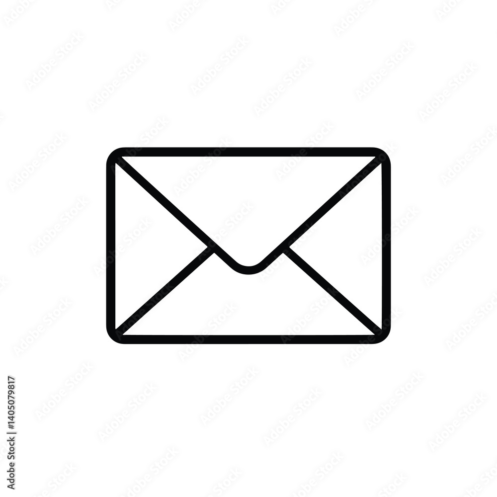 2D mail web icon in line style 2D mail web icon in line style