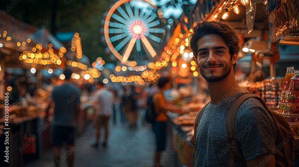 Smiling Man at Evening Festival Smiling Man at Evening Festival