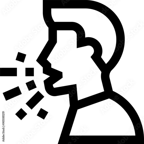 sneezing Illustration on a white background    