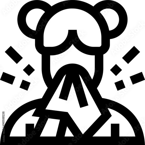 sneezing Illustration on a white background   