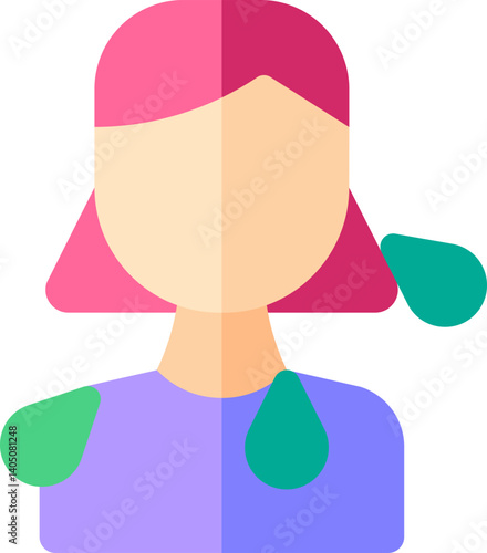 sneezing Illustration on a white background   