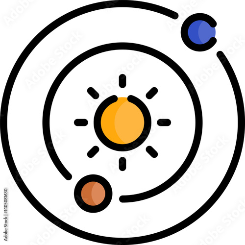solar system Illustration on a white background     