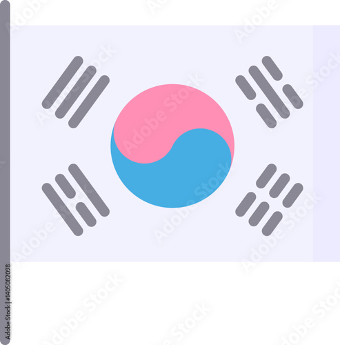 south korea Illustration on a white background     