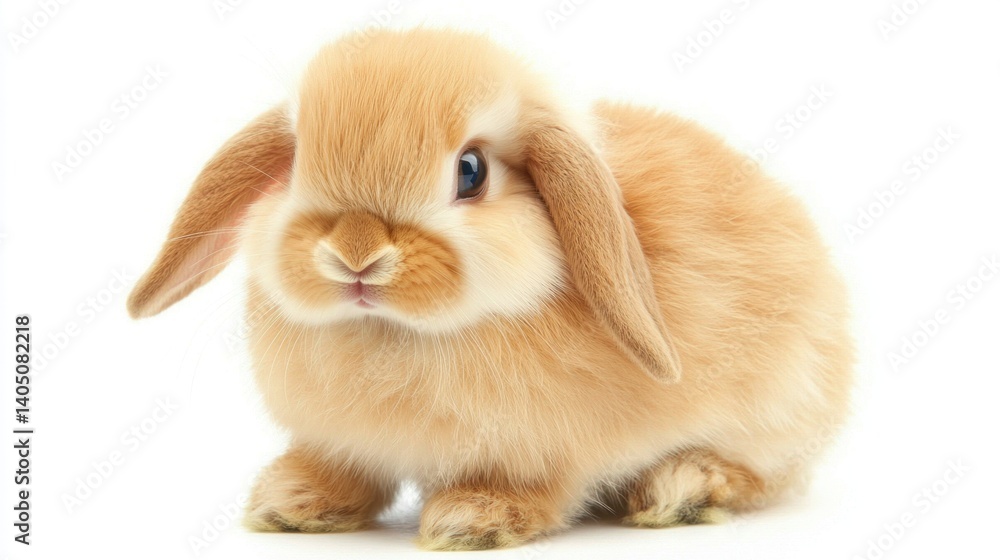 Adorable light brown bunny against a white background. Adorable light brown bunny against a white background.