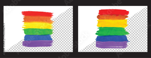 Pride month social media post brush stock and grunge rainbow colour background banner vector file