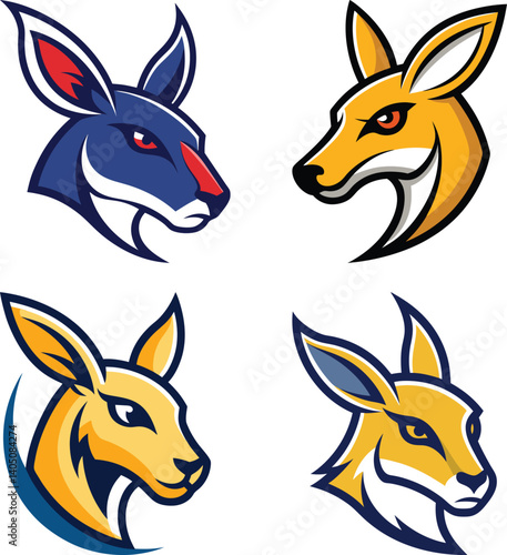 Kangaroo head mascot logo design vector