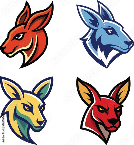 Kangaroo head mascot logo design vector