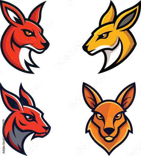 Kangaroo head mascot logo design vector
